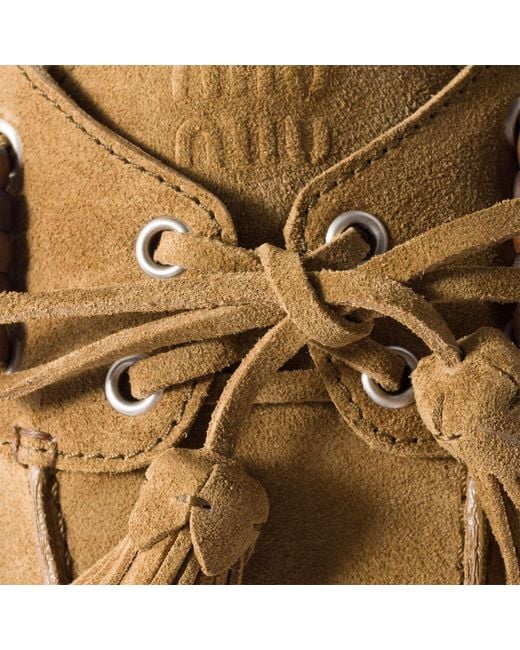 Miu Miu Brown Suede Deck Mules