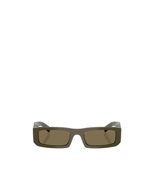 Prada Green Eyewear Rectangle Frame Sunglasses for men