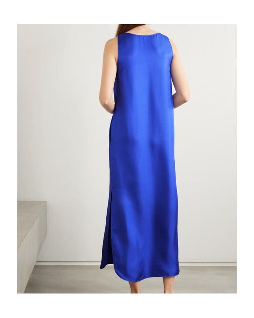 Loulou de Saison Blue Scoop-Neck Side-Vent Maxi Dress