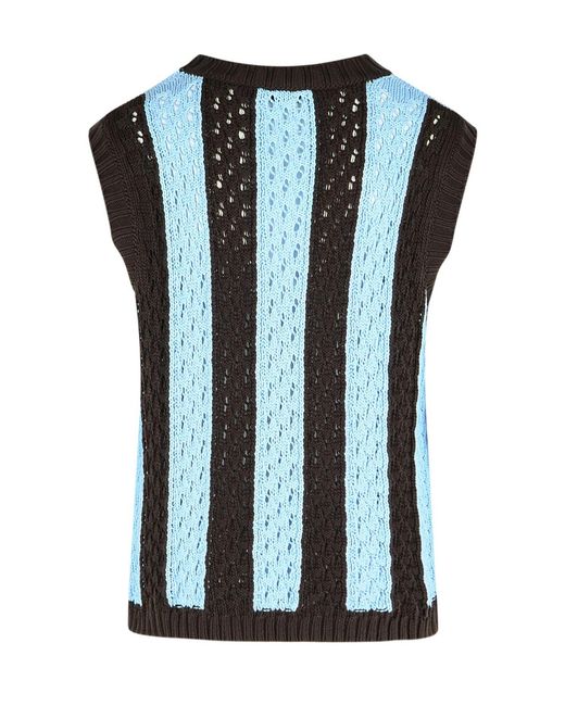 Laneus Black Woven Knit Vest for men