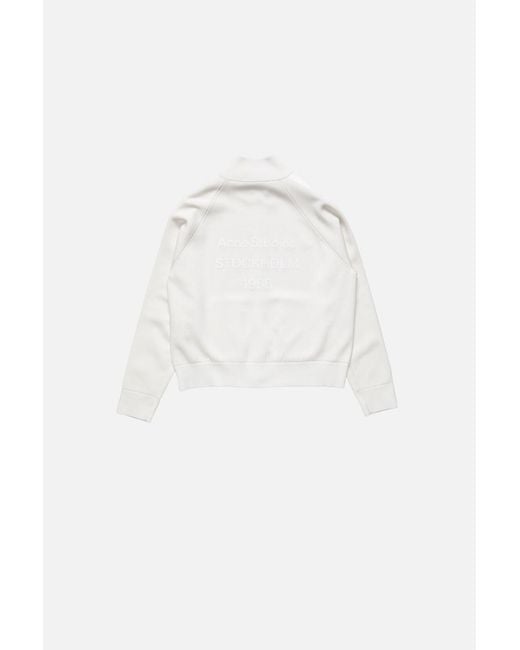 Acne White Logo-Print Sweatshirt for men