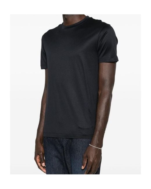 Emporio Armani Black Crewneck Short-Sleeved T-Shirt for men