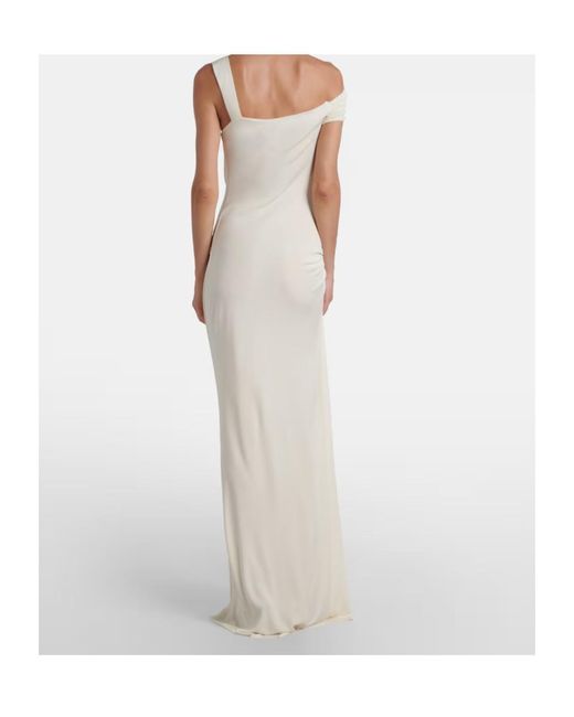 Christopher Esber White Draped Jersey Maxi Dress