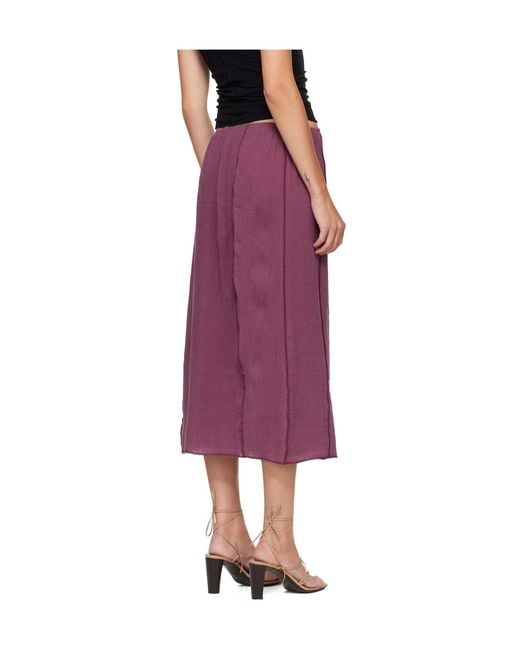 Baserange Purple Elastic Waist Midi Skirt