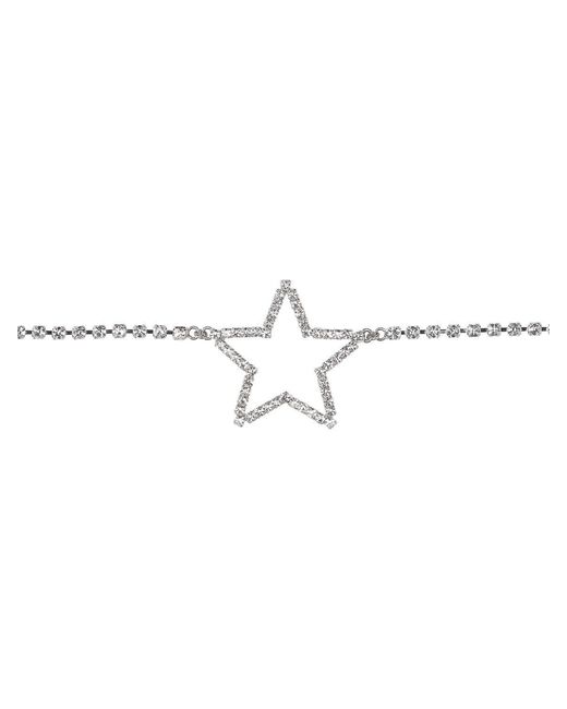 Alessandra Rich White Star Crystal Waist Chain