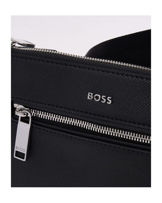 Boss Black Logo-Lettering Messenger Bag for men