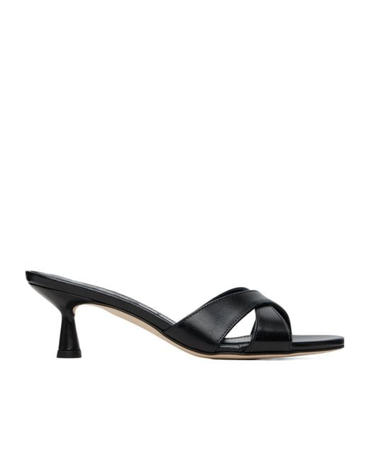 Aeyde Black Vero Leather High-Heeled Sandals