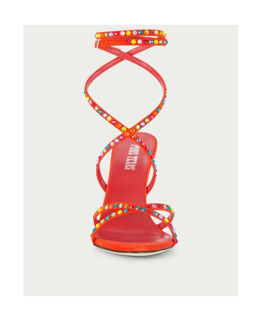 Paris Texas Red Open-Toed High-Heeled Sandals