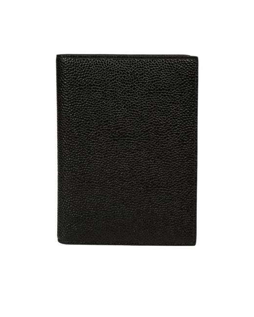 Thom Browne Black Rwb Stripe Detailed Passport Holder for men