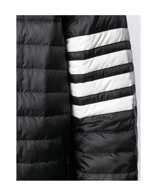 Thom Browne Black 4-Bar Hooded Down Coat for men