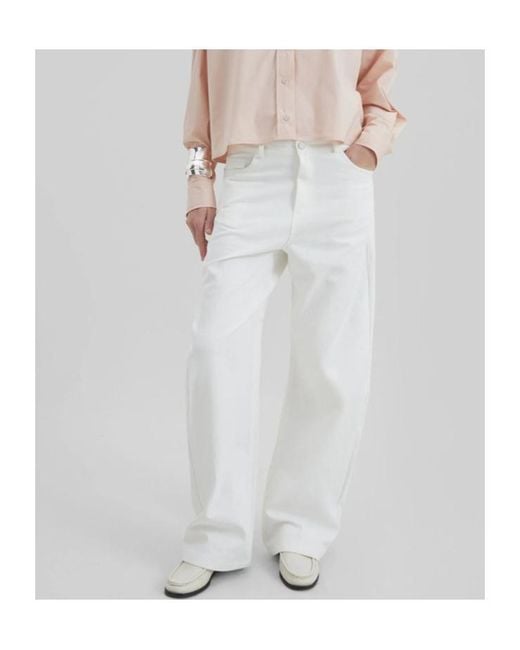 Frankie Shop White Nelton Barrel-Leg Jeans