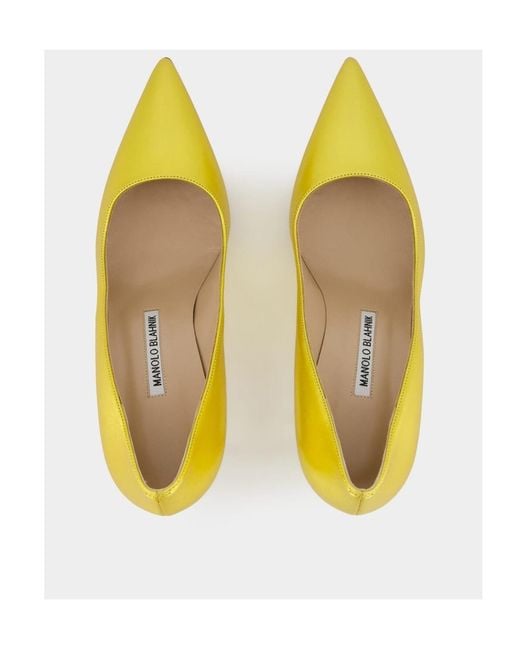 Manolo Blahnik Yellow Tora Slip-On Pumps