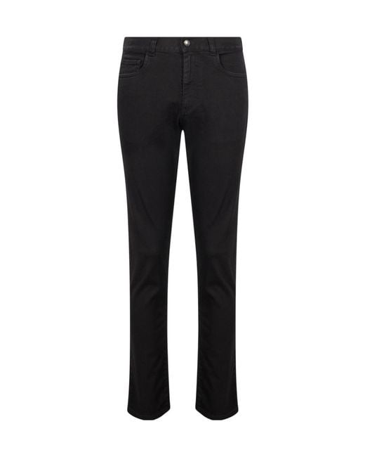 Canali Black Straight-Leg Jeans for men