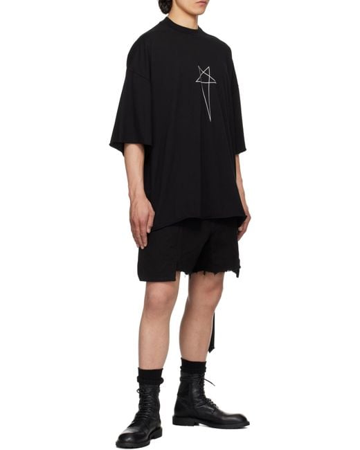 Rick Owens Black Bermuda Cargo Shorts for men