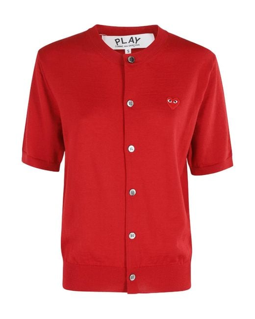 COMME DES GARÇONS PLAY Red Heart-Patch Wool Cardigan for men