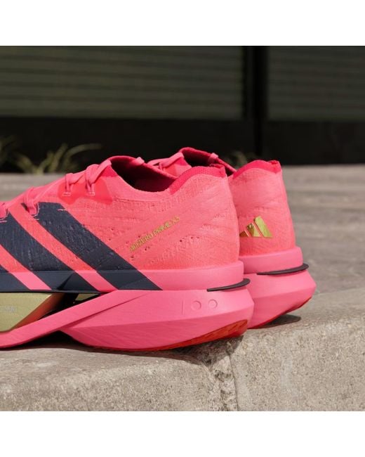 Adidas Pink Adizero Prime X3 Strung Shoes for men