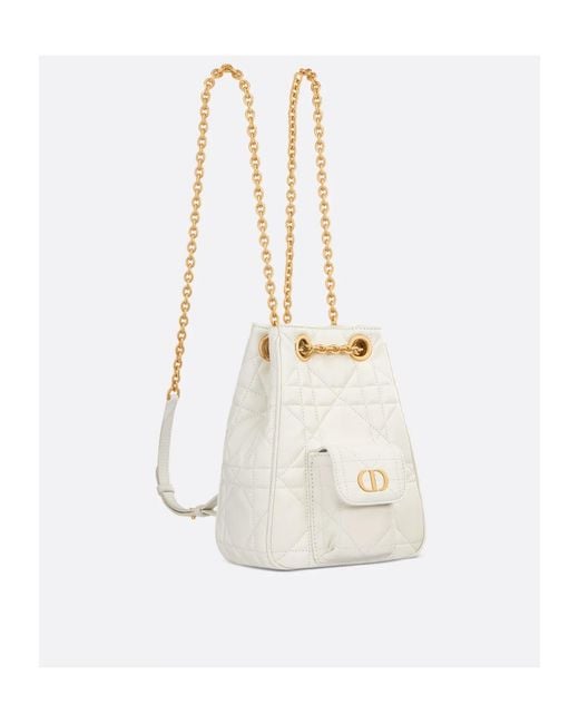 Dior White Drawstring Backpack