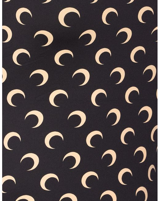 MARINE SERRE Black Moon Printed Jersey Square-Neck Top