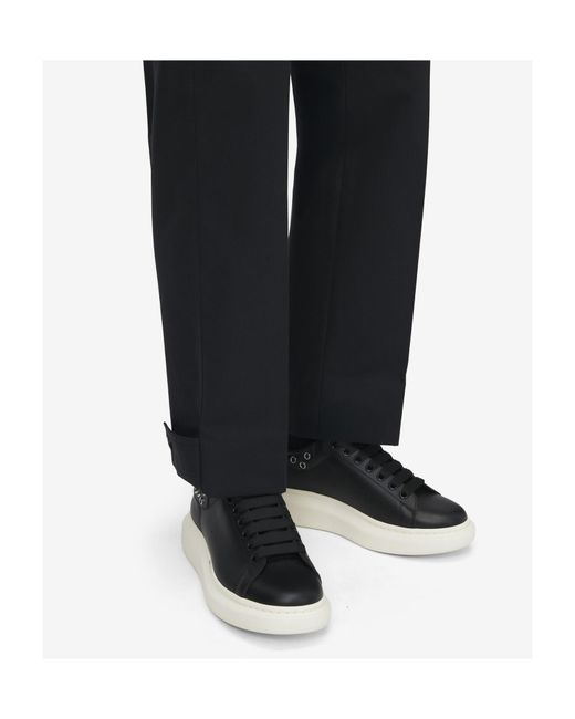 McQueen Black Oversized Eyelet Detailed Sneakers for men