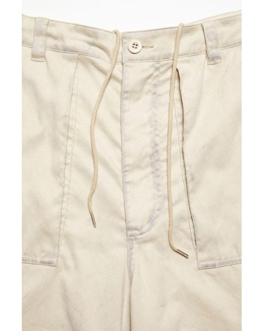 Acne Natural Logo Patch Cargo Trousers for men