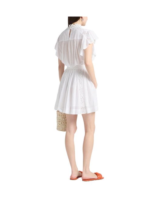 Isabel Marant White Simple Short-Sleeved Dress