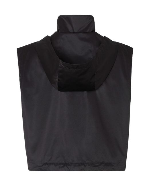 Fendi Black High-Neck Hooded Drawstring Gilet