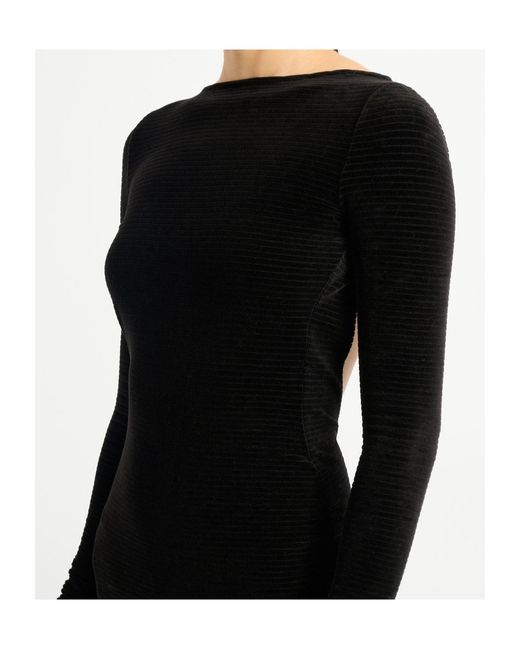 Balmain Black Long Velvet Dress
