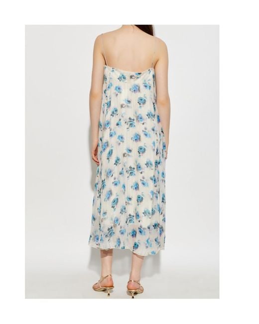 Tory Burch Blue Printed Silk Dress
