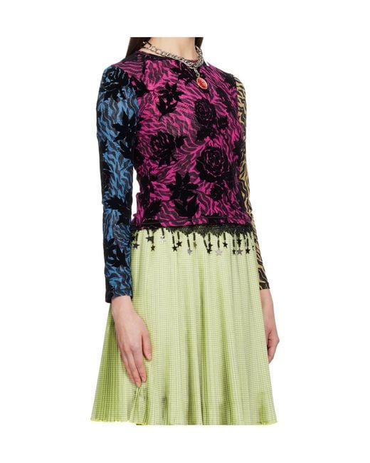 Chopova Lowena Multicolor Crew Neck Mesh Top