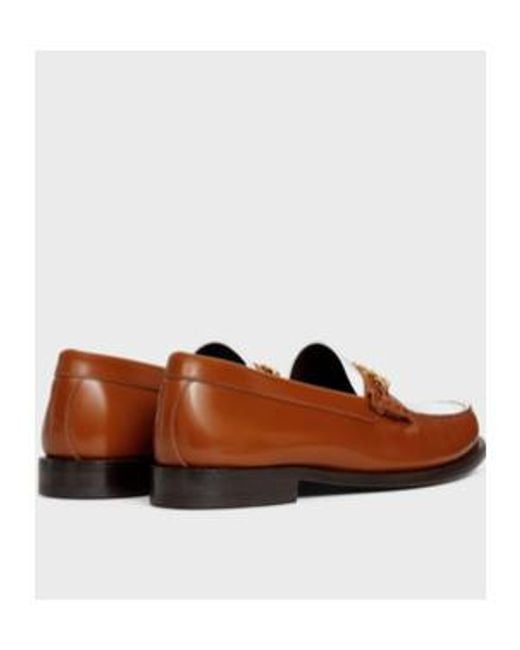 Céline Brown Logo Loafers