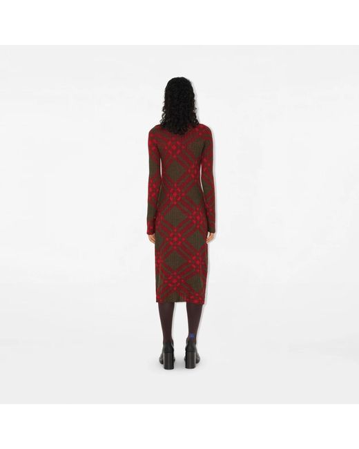 Burberry Red Checked Shift Dress