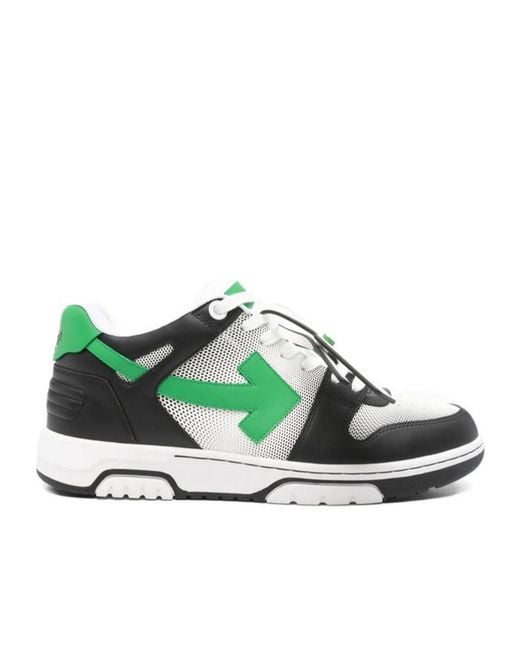 Off-White c/o Virgil Abloh Green Arrow Panel Low-Top Sneakers for men