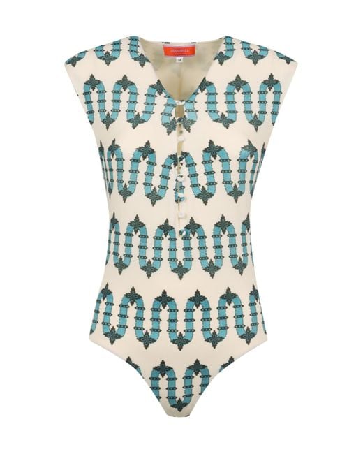LaDoubleJ Blue La Doublej Patterned Bodysuit