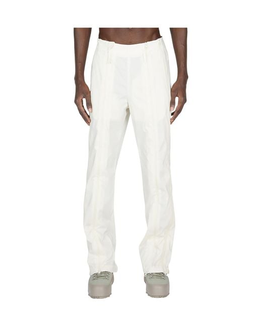 Post Archive Faction PAF White Pleated Zipper Casual Pants for men