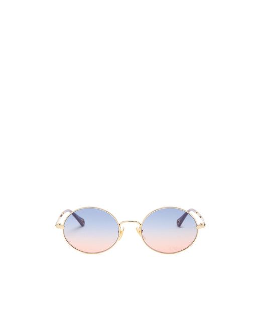 Chloé White Round-Frame Sunglasses