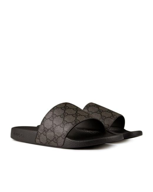 Gucci Black Logo Slippers for men