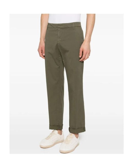 Dondup Green Cuffed Trousers for men