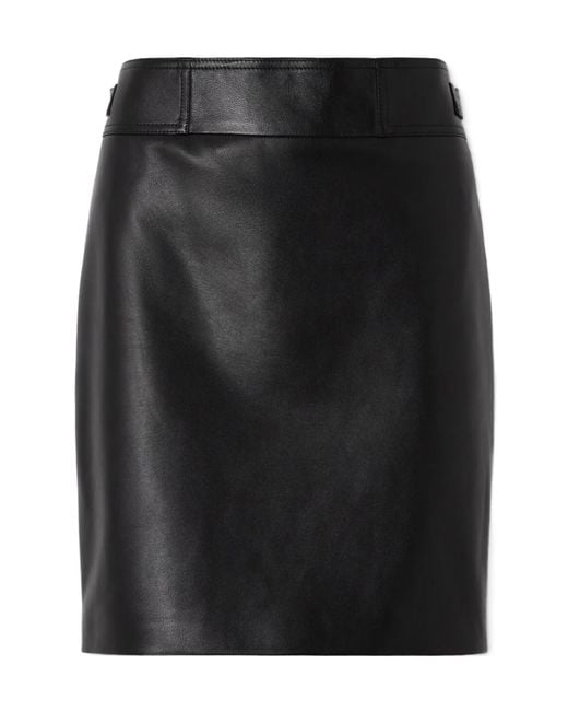 Magda Butrym Black Leather Midi Skirt