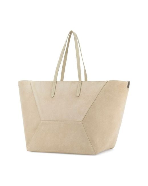 Brunello Cucinelli Natural Bc Duo Monili Embellished Large Bag