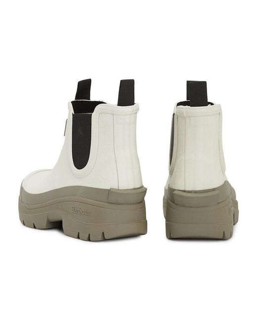 Barbour White Round-Toe Rain Boots
