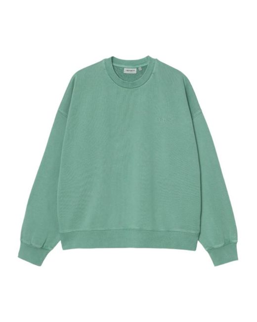Carhartt Green Benton Garment-Dyed Embroidered-Logo Sweater for men