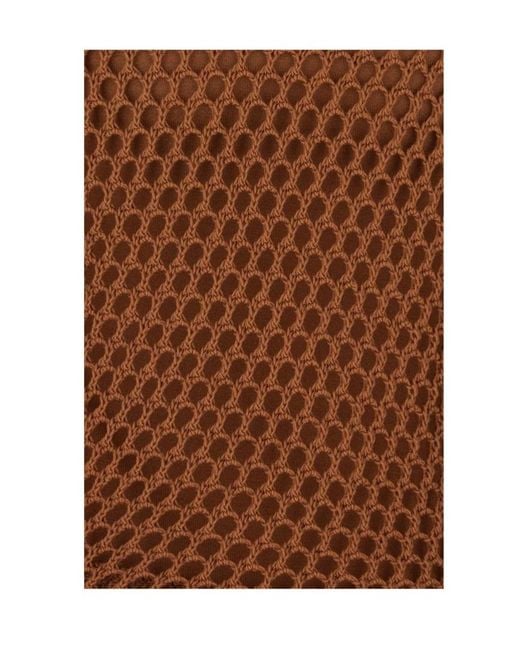 Alberta Ferretti Brown Mesh Long-Sleeves Top