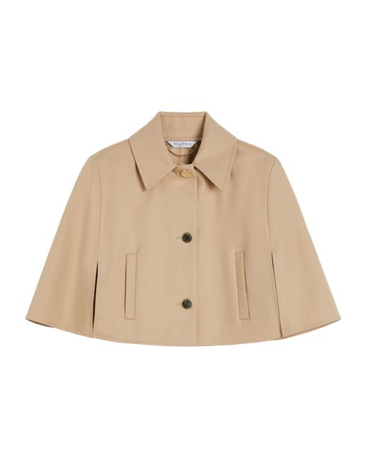 Max Mara Natural Cropped Water-Repellent Cotton Cloak