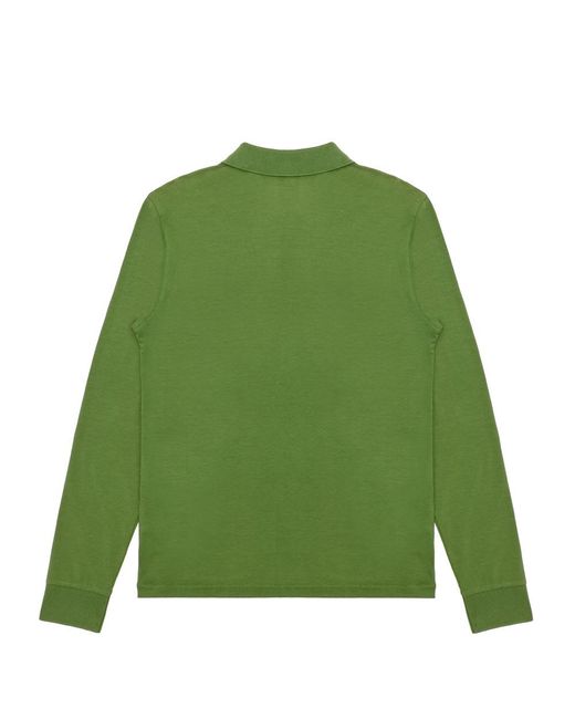 EA7 Green Polo Shirt With Logo Pattern for men