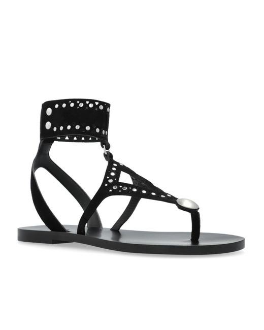 Isabel Marant Black Edil Flat Studded Sandals