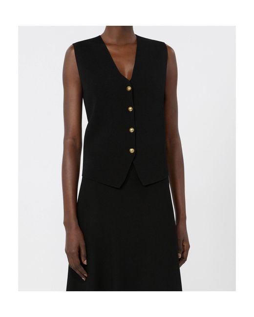 Max Mara Blue Viscose Crepe Yarn Gilet