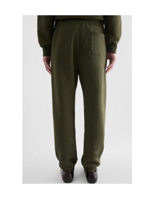 Jil Sander Green Cotton Terry Sweatpants for men