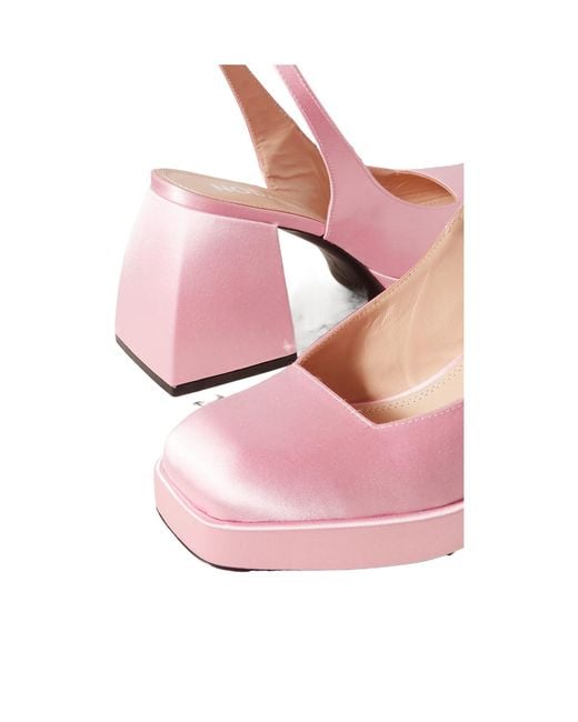 NODALETO Pink Embellished Satin Platform Pumps