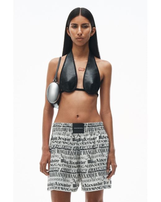 Alexander Wang Black Newspaper-Print Boxer Shorts