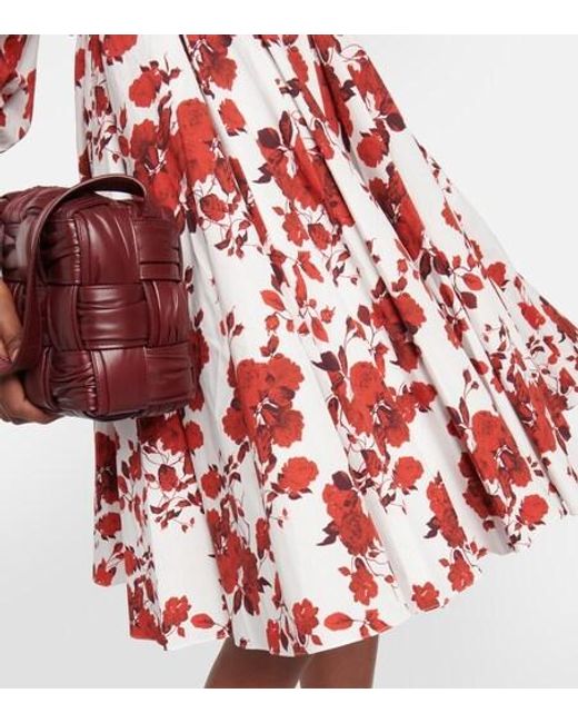 Emilia Wickstead Red Yasmina Floral Cotton Minidress